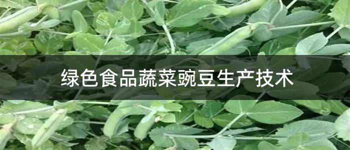 绿色食品蔬菜豌豆生产技术